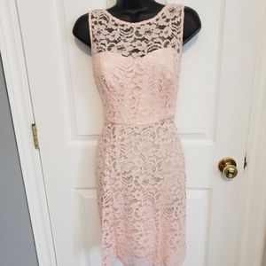 Soft pink lace dress